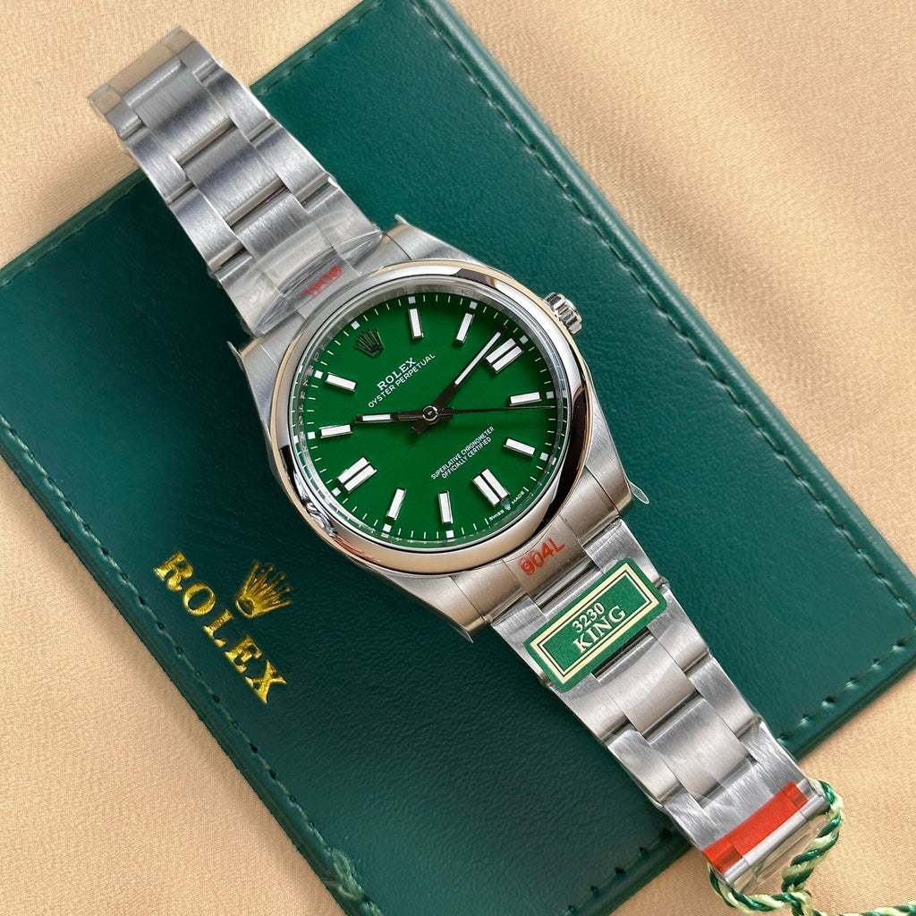 Rolex Oyster Perpetual 124300 Green Dial Watch 41mm