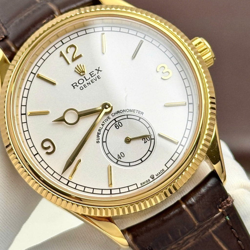 Rolex Perpetual 1908 Yellow 11 Watch White Dial 39mm