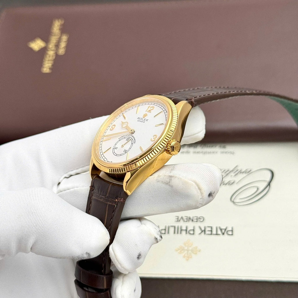 Rolex Perpetual 1908 Yellow 11 Watch White Dial 39mm