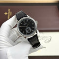 Rolex Perpetual 1908 Watch Black Dial Leather Strap 39mm