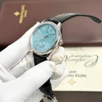 Rolex Perpetual 1908 Watch Tiffany Dial Leather Strap Black 39mm