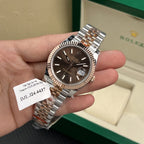 Rolex Watches Date Just Gold Wrapped Chocolate Dial 41mm
