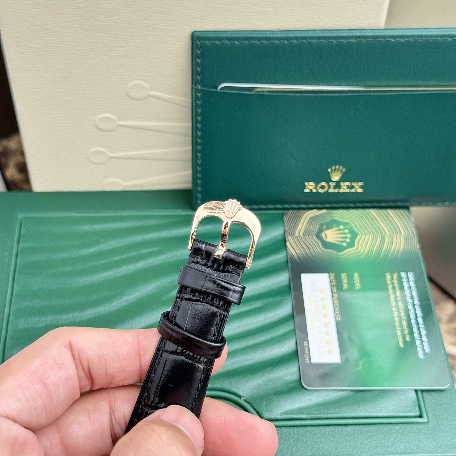 Rolex Watch Cellini 50525 White Dial Leather Strap 39mm