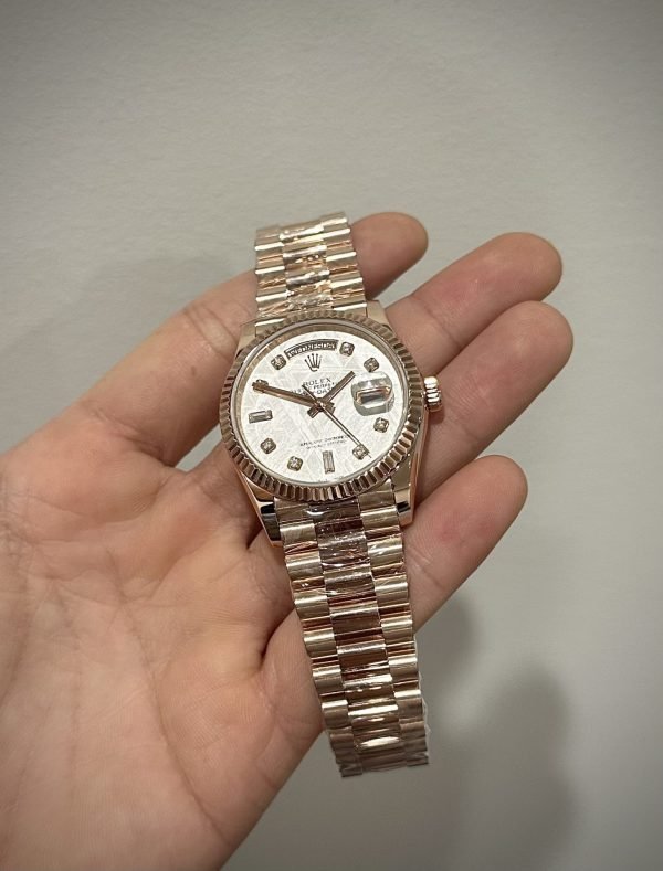 Rolex Day-Date 128235 Watch Gold Wrapped Meteorite Dial 36mm