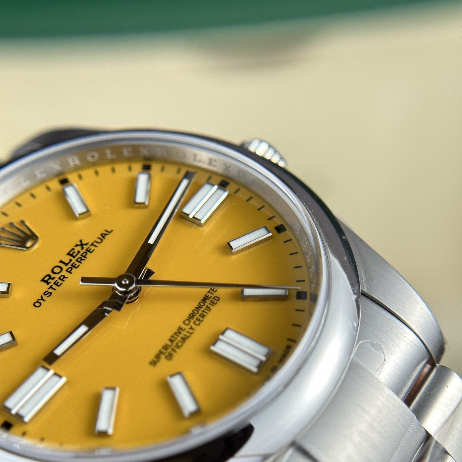 Rolex Watch Oyster Perpetual 124300 Yellow Dial 41mm
