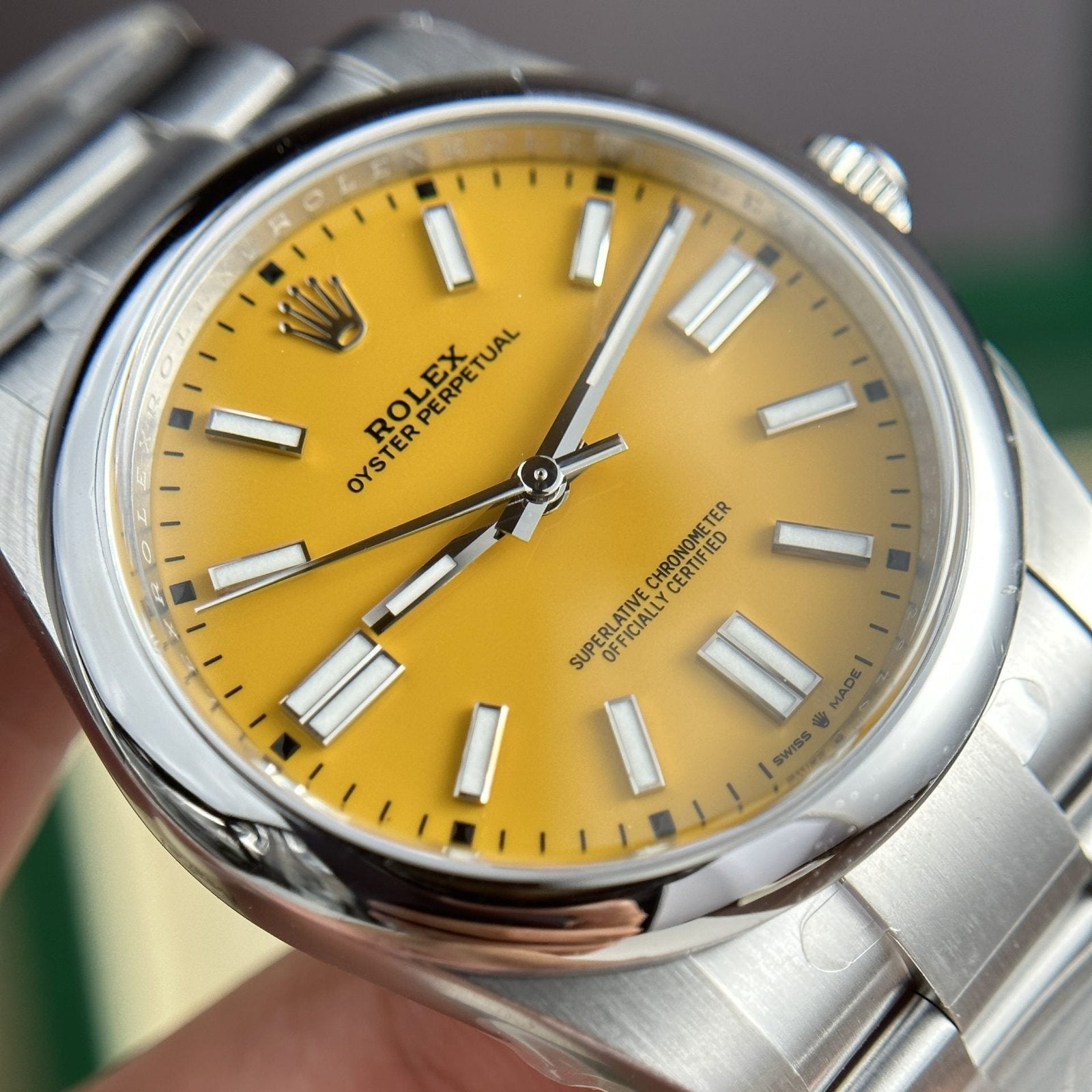 Rolex Watch Oyster Perpetual 124300 Yellow Dial 41mm