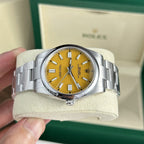 Rolex Watch Oyster Perpetual 124300 Yellow Dial 41mm