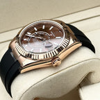 Rolex Watch Sky-Dweller 336235 Chocolate Dial Rubber Strap 42mm