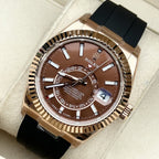 Rolex Watch Sky-Dweller 336235 Chocolate Dial Rubber Strap 42mm