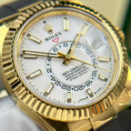 Rolex Sky-Dweller White Dial Watch Gold Plated 42mm