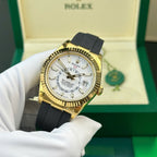 Rolex Sky-Dweller White Dial Watch Gold Plated 42mm