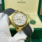Rolex Sky-Dweller White Dial Watch Gold Plated 42mm