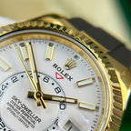 Rolex Sky-Dweller White Dial Watch Gold Plated 42mm