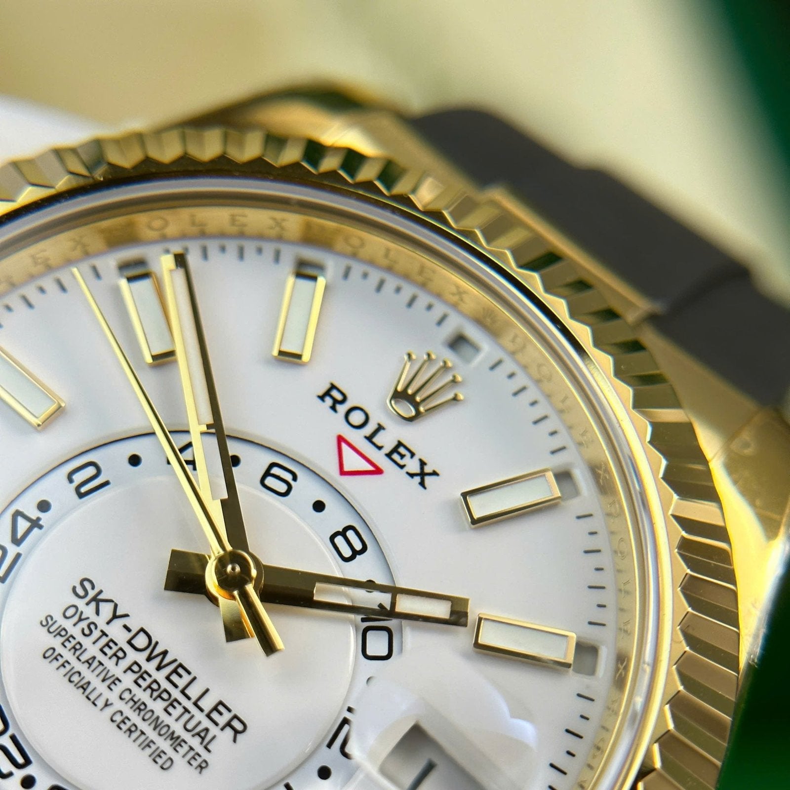 Rolex Sky-Dweller White Dial Watch Gold Plated 42mm