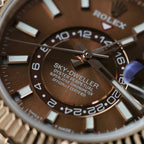 Rolex Sky-Dweller Chocolate Dial Watch 18K Gold Wrapped 42mm