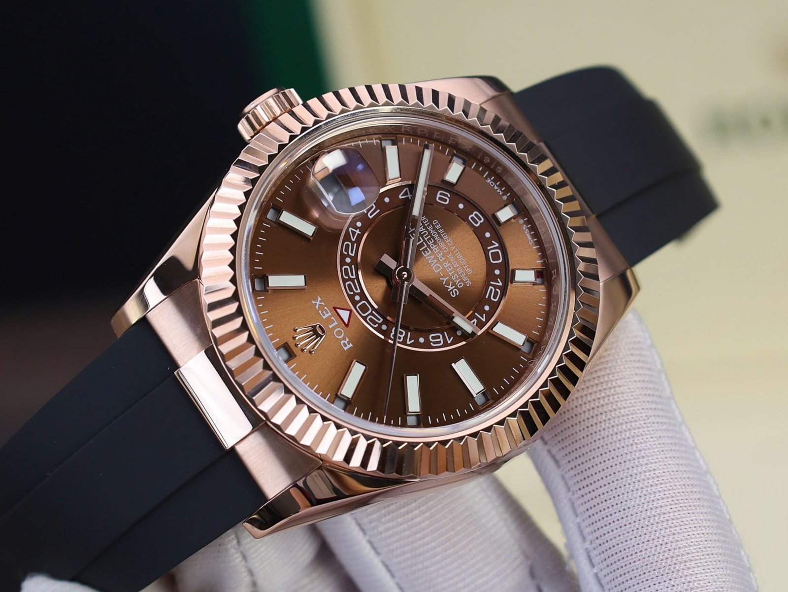 Rolex Sky-Dweller M336235 Gold Wrapped Chocolate Dial 42mm