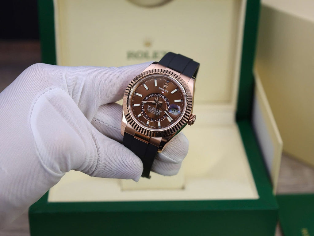 Rolex Sky-Dweller M336235 Gold Wrapped Chocolate Dial 42mm