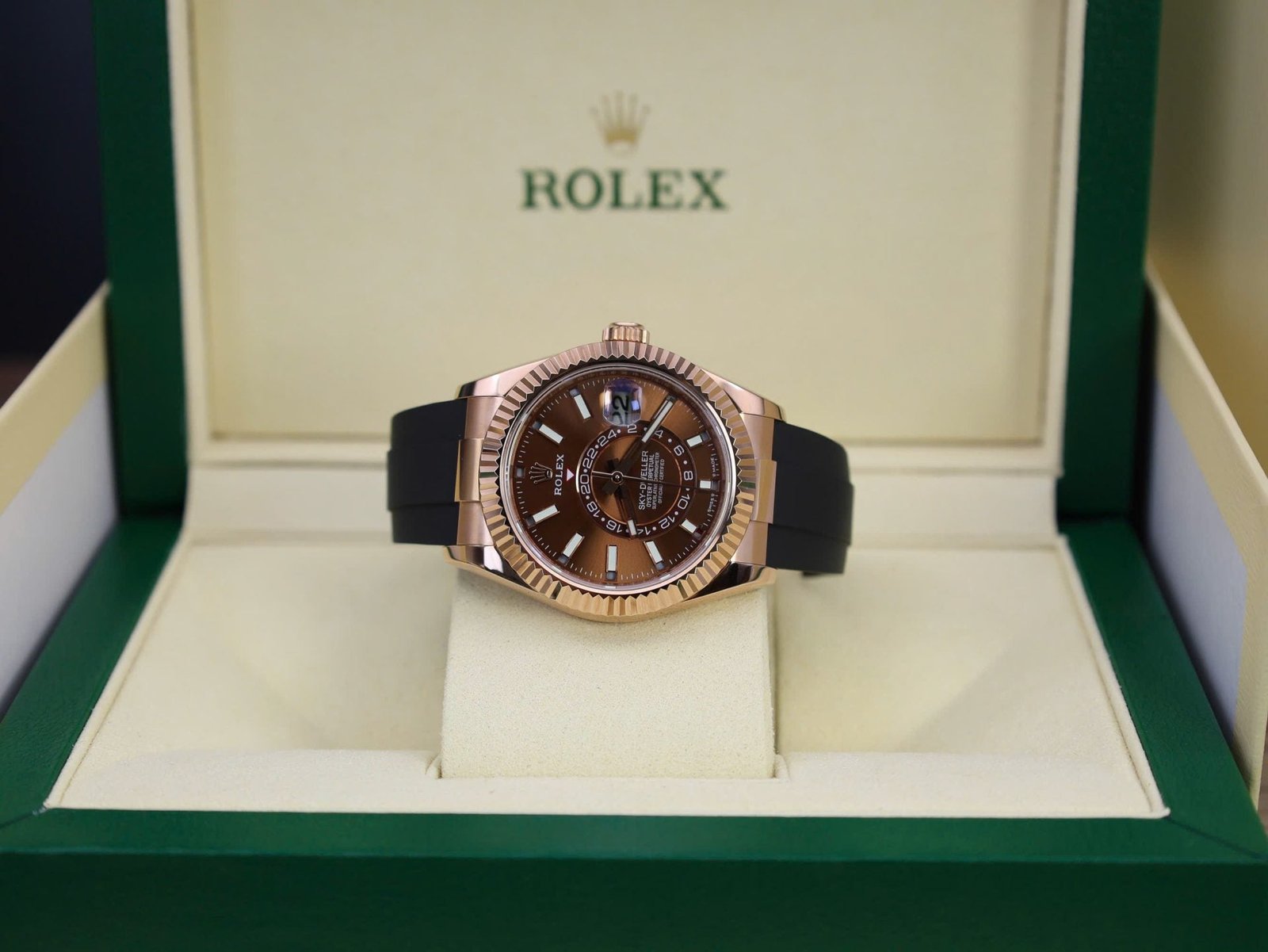 Rolex Sky-Dweller M336235 Gold Wrapped Chocolate Dial 42mm