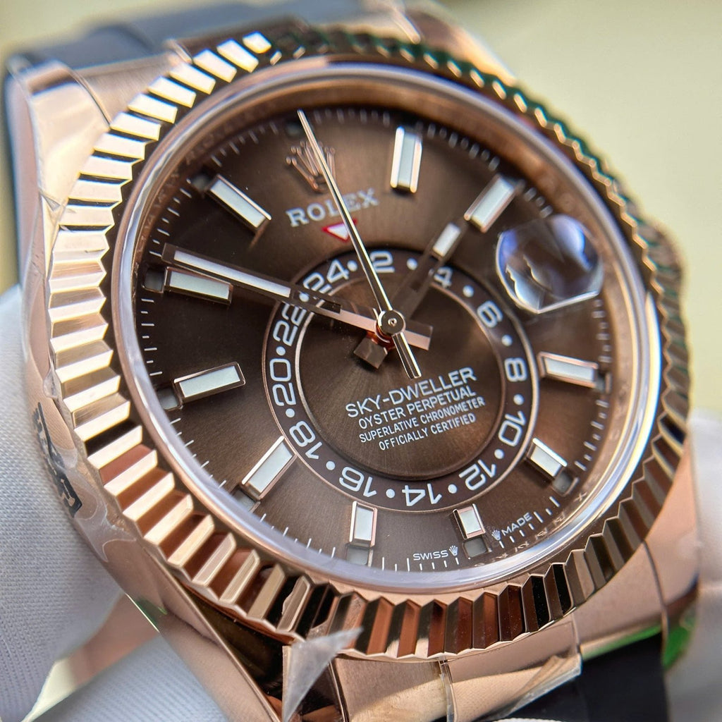 Rolex Sky-Dweller Brown Dial Watch Rose Gold Plated 42mm
