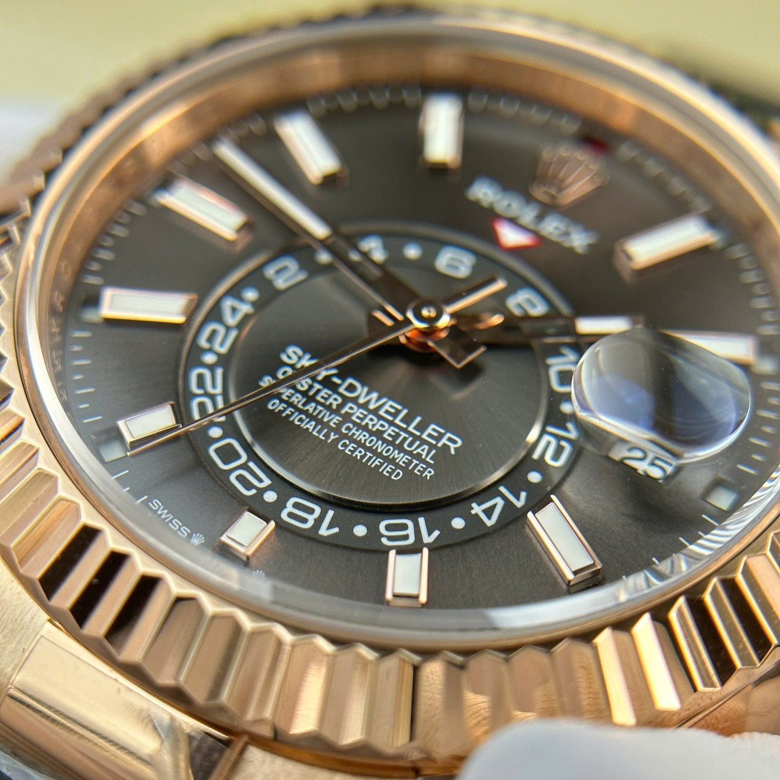 Rolex Sky-Dweller Gray Dial Watch Rose Gold Plated 42mm