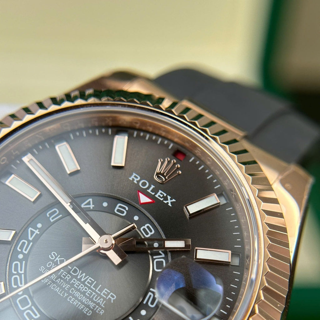 Rolex Sky-Dweller Gray Dial Watch Rose Gold Plated 42mm