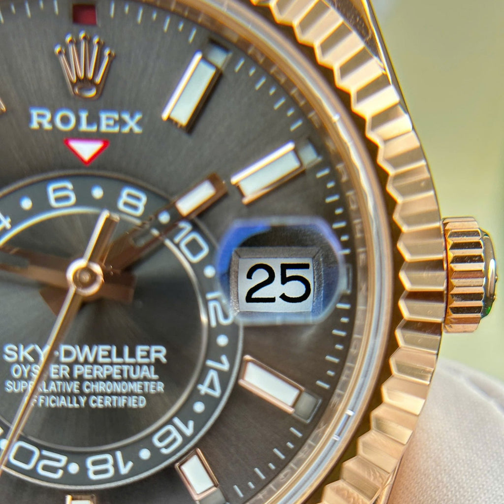 Rolex Sky-Dweller Gray Dial Watch Rose Gold Plated 42mm