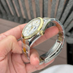 Rolex Sky-Dweller Watch White Dial Demi Oyster Strap 41mm