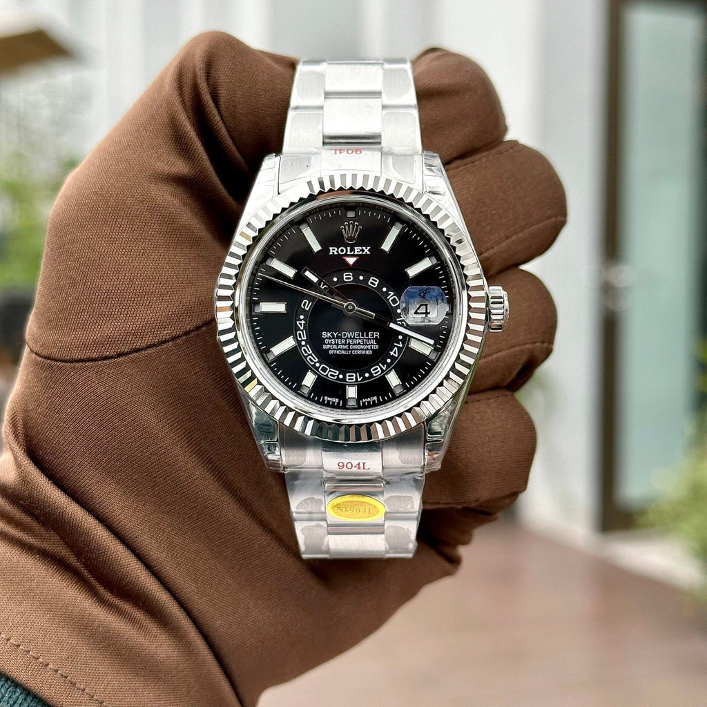 Rolex Sky-Dweller Watch Black Dial Silver 41mm Watch