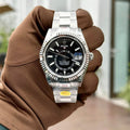 Rolex Sky-Dweller Watch Black Dial Silver 41mm Watch