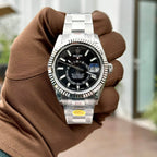 Rolex Sky-Dweller Watch Black Dial Silver 41mm Watch