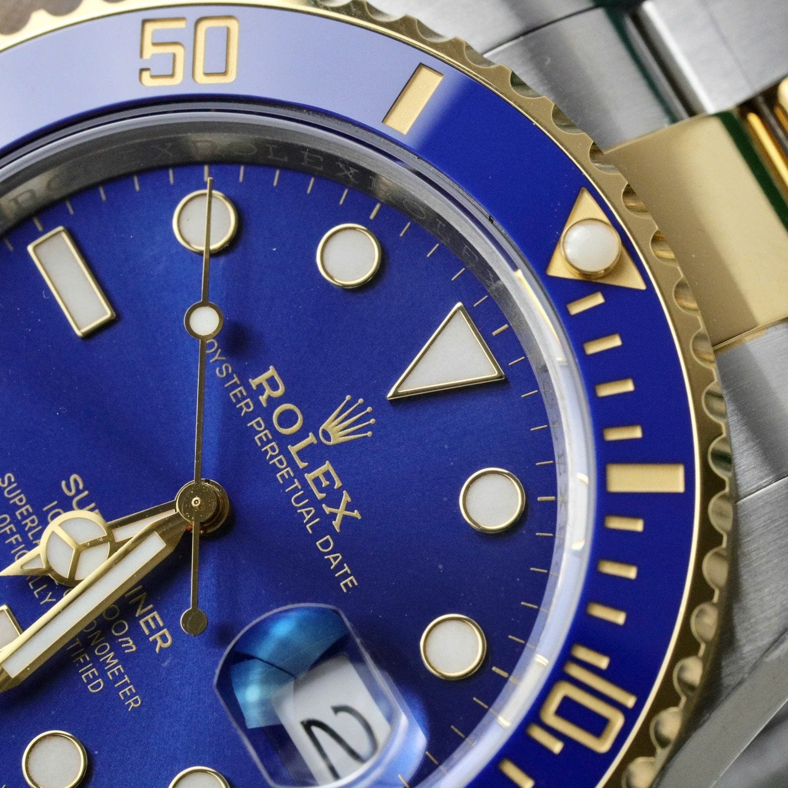 Rolex Submariner Dial Blue Watch Gold Wrapped 40mm