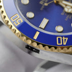 Rolex Submariner Dial Blue Watch Gold Wrapped 40mm