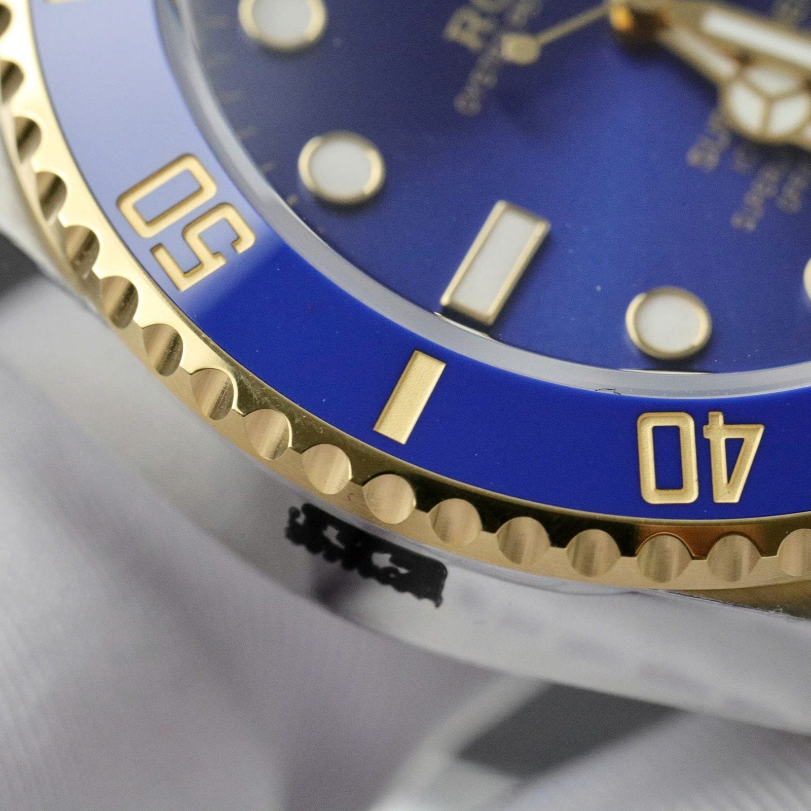 Rolex Submariner Dial Blue Watch Gold Wrapped 40mm