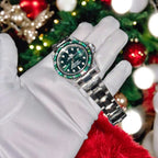 Rolex Submariner Green Dial Watch Diamonds Moissanite + Synthetic Sapphire 41mm