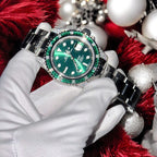 Rolex Submariner Green Dial Watch Diamonds Moissanite + Synthetic Sapphire 41mm