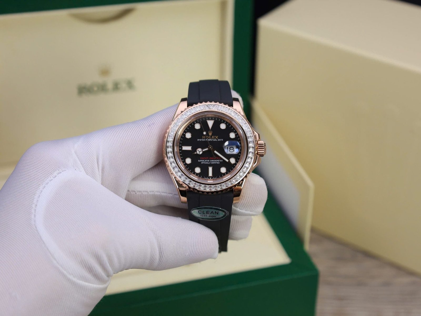 Rolex Yacht Gold Wrapped With Moissanite Baguette Diamond 40mm
