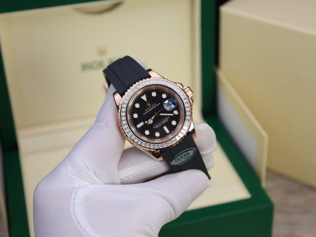 Rolex Yacht Gold Wrapped With Moissanite Baguette Diamond 40mm