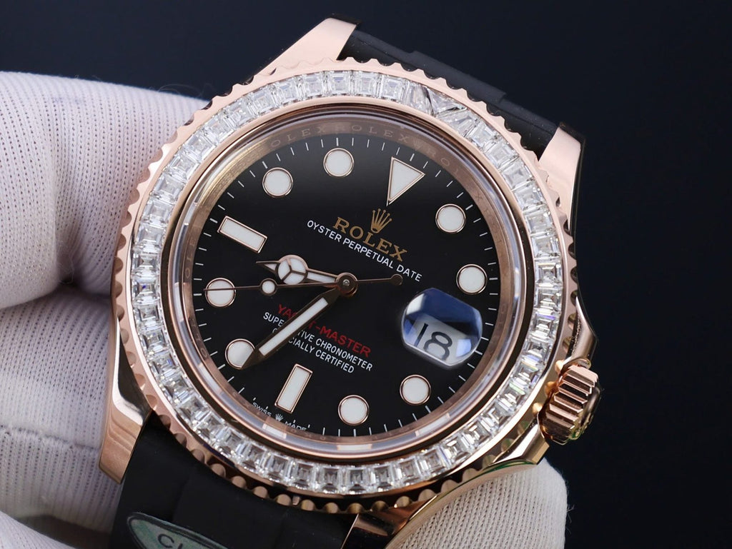 Rolex Yacht Gold Wrapped With Moissanite Baguette Diamond 40mm