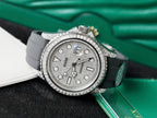 Rolex Yacht Watch Full Diamond Moissanite Rubber Strap 42mm