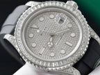 Rolex Yacht Watch Full Diamond Moissanite Rubber Strap 42mm