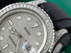 Rolex Yacht Watch Full Diamond Moissanite Rubber Strap 42mm