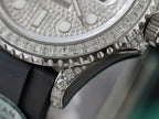 Rolex Yacht Watch Full Diamond Moissanite Rubber Strap 42mm