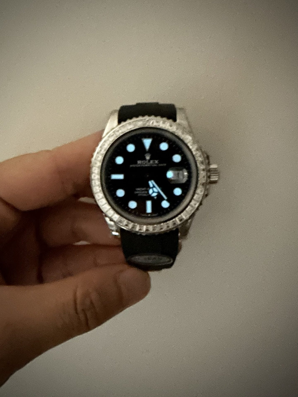 Rolex Watch Yacht Moissanite Diamonds 40mm