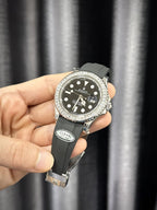 Rolex Watch Yacht Moissanite Diamonds 40mm