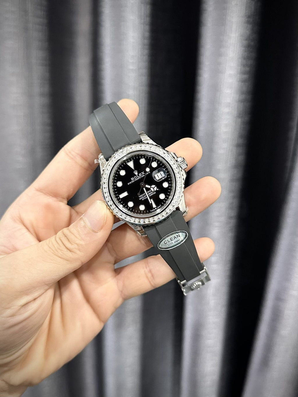 Rolex Watch Yacht Moissanite Diamonds 40mm