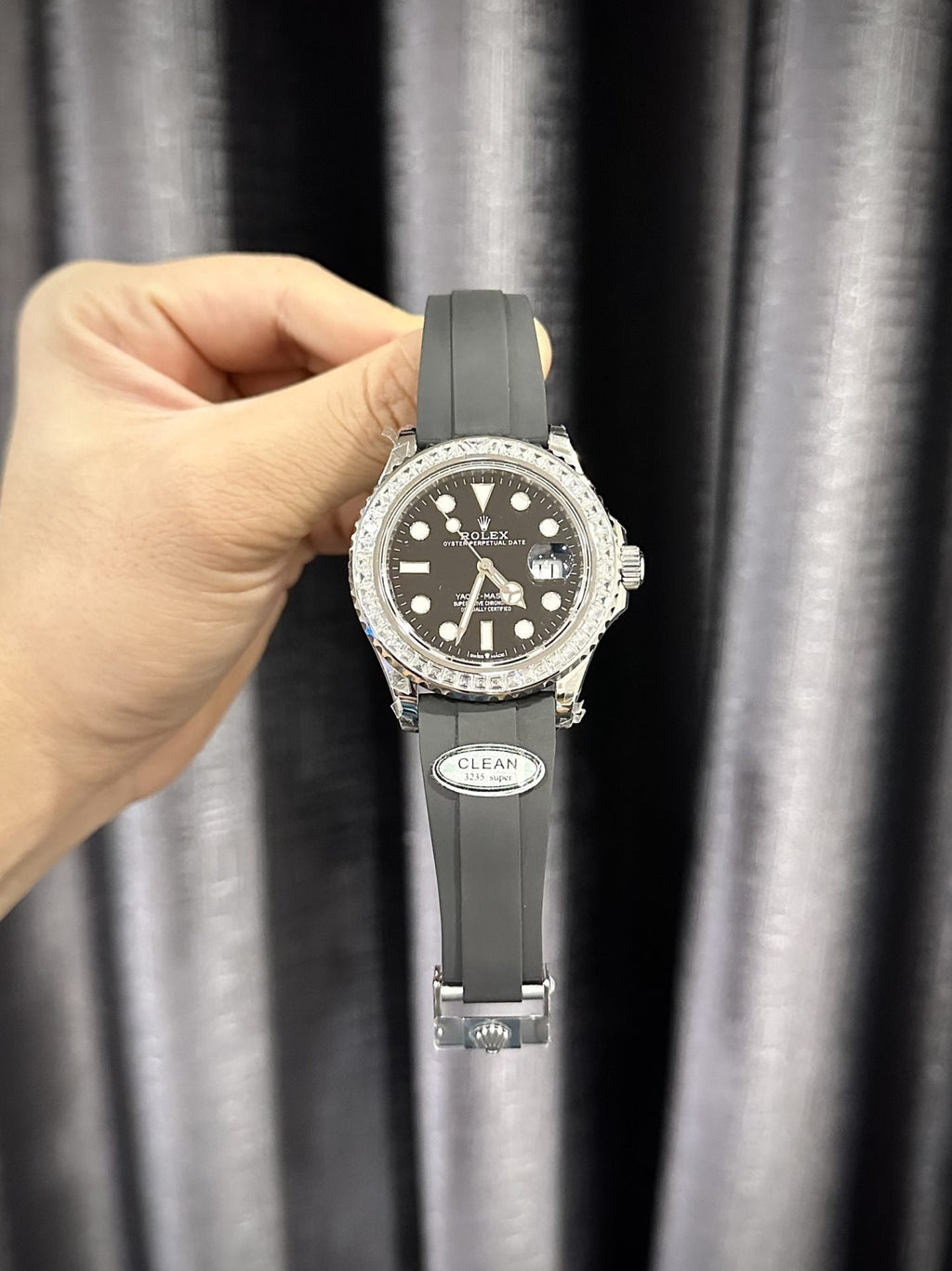 Rolex Watch Yacht Moissanite Diamonds 40mm