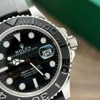 Rolex Watch Yacht Black Dial Rubber Strap 40mm