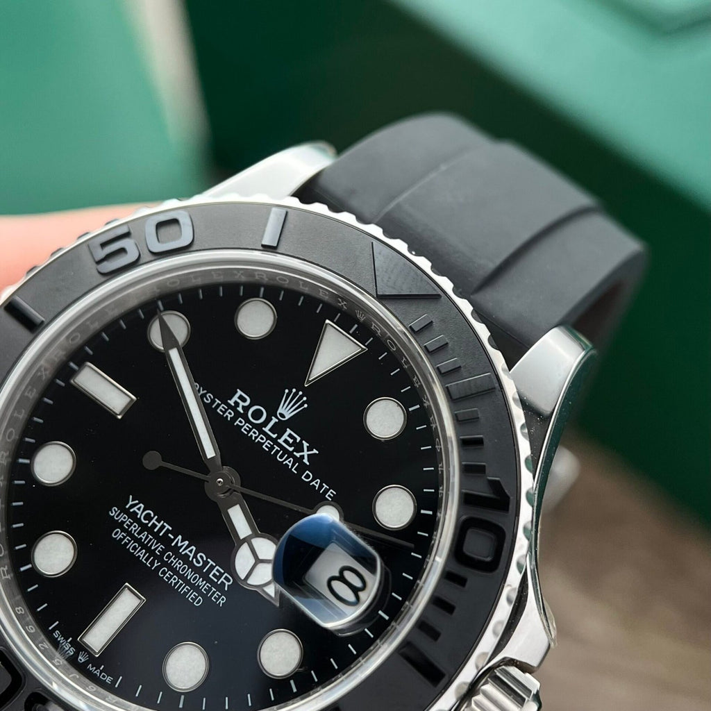 Rolex Yacht Black Dial Rubber Strap 40mm