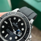 Rolex Yacht Black Dial Rubber Strap 40mm
