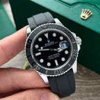 Rolex Yacht Black Dial Rubber Strap 40mm